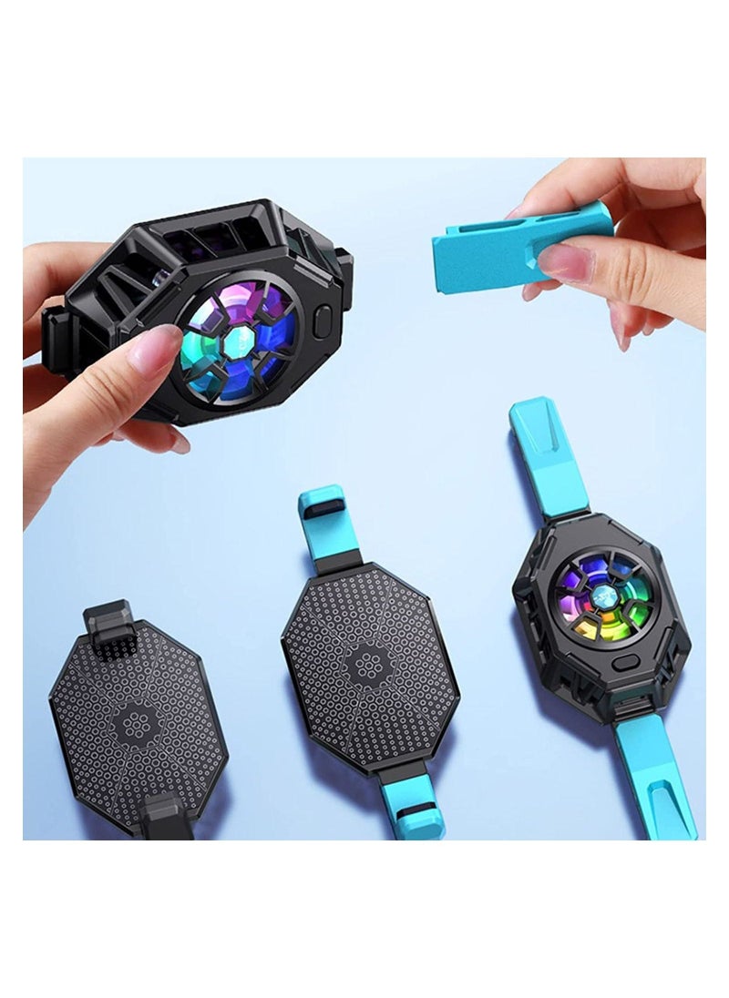 2 in 1 Tablet Mobile Phone Cooler Semiconductor Fast Cooling Fan Ipad Extended Back Clip Radiator RGB Light For Min - Image 5